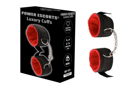 Kajdanki luksusowe Power Escorts czarno czerwone