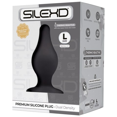 Korek analny silikonowy Silexd Model 2 L czarny 10 cm