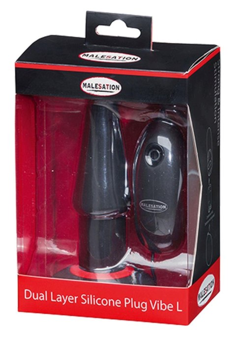 Korek analny wibrujący Malesation Dual Layer Silicone L z pilotem