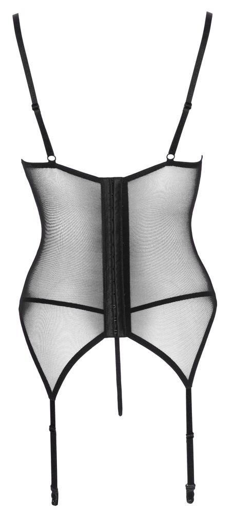 Koszulka z podwiązkami Cottelli LINGERIE czerwono czarna L