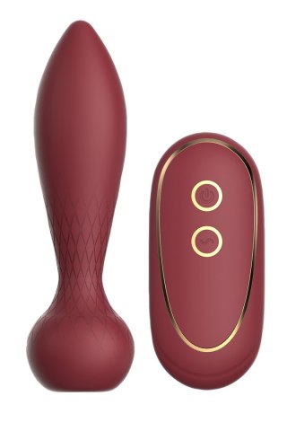 Wibrujący korek analny silikonowy Romance Romy bordowy z pilotem USB