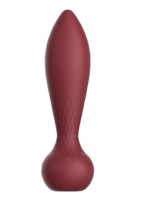 Wibrujący korek analny silikonowy Romance Romy bordowy z pilotem USB
