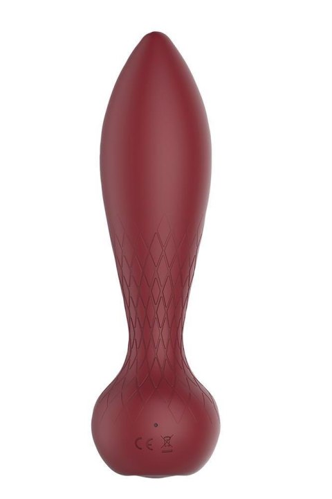 Wibrujący korek analny silikonowy Romance Romy bordowy z pilotem USB