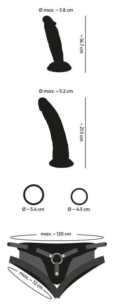 Zestaw strap on You2Toys z dwoma dildami