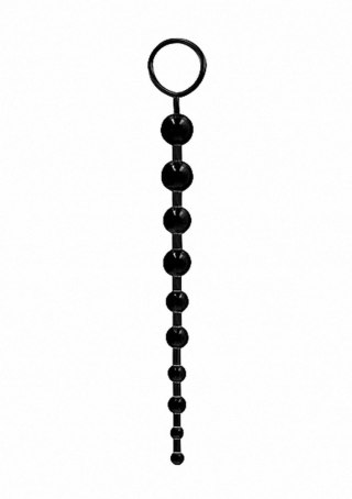 Łańcuszek analny GC z 10 kulkami TPE czarny 25.5 cm