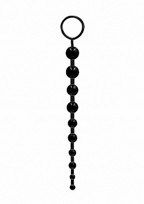 Łańcuszek analny GC z 10 kulkami TPE czarny 25.5 cm
