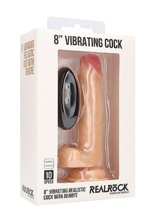 Realistyczny wibrator RealRock z moszną cielisty 8 cali