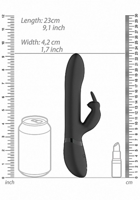 Wibrator króliczek Vive Amoris z ruchomymi kulkami USB czarny