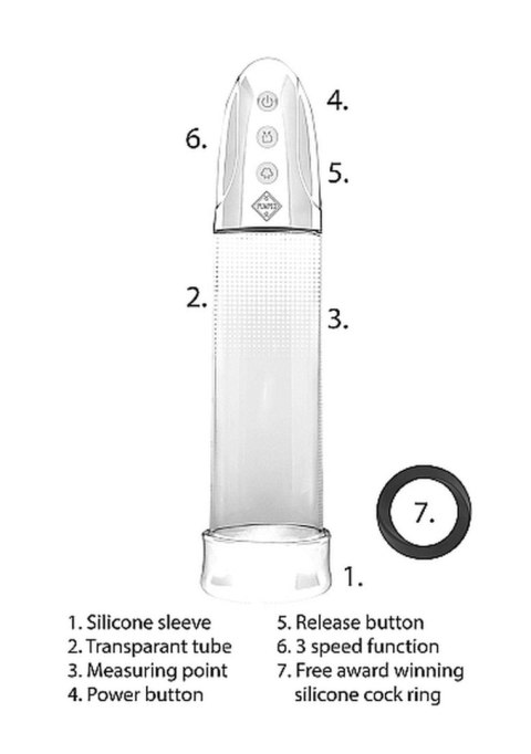 Automatyczna pompka próżniowa Pumped transparentna USB 20 cm