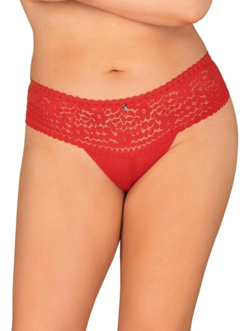 Figi Obsessive Blossmina czerwone z koronką 6XL 7XL
