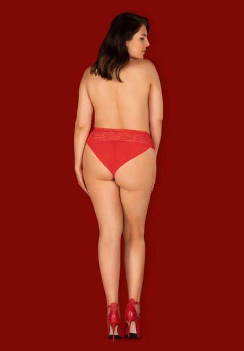 Figi Obsessive Blossmina czerwone z koronką 6XL 7XL
