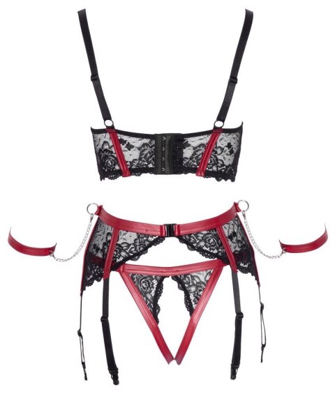 Komplet bielizny Cottelli BONDAGE shelf czarno czerwony XL
