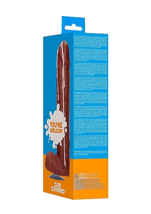 Mydło w kształcie penisa z jądrami S-Line brązowe 18 cm