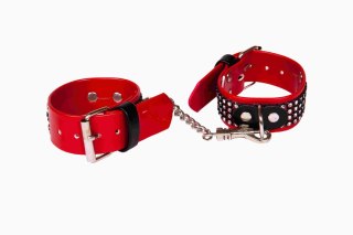 Kajdanki Whips Collection Vegan czerwone z kryształkami