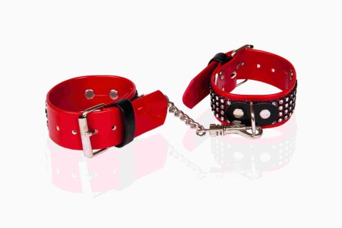 Kajdanki Whips Collection Vegan czerwone z kryształkami