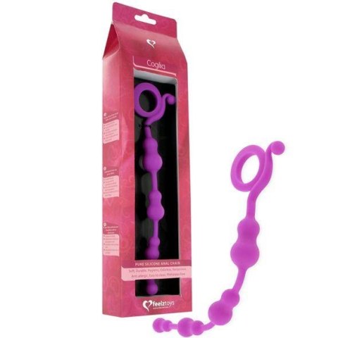 Koraliki analne silikonowe FeelzToys Cogilia fioletowe 24,5 cm