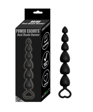 Koraliki analne silikonowe Power Escorts czarny 18 5 cm
