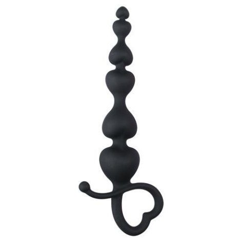 Korek analny EasyToys serce silikonowy czarny 18 cm