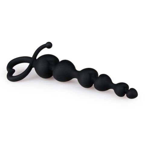 Korek analny EasyToys serce silikonowy czarny 18 cm