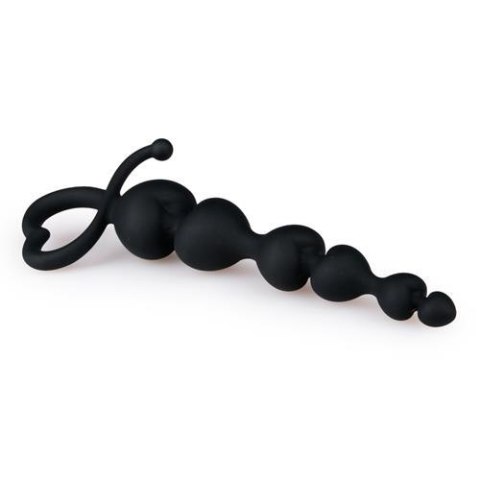 Korek analny EasyToys serce silikonowy czarny 18 cm
