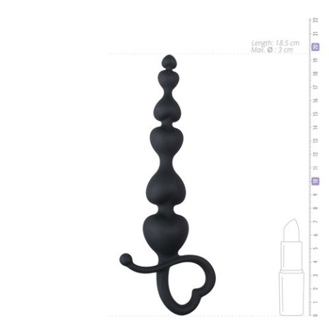 Korek analny EasyToys serce silikonowy czarny 18 cm