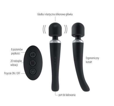 Masażer wibracyjny Megawand Dorcel czarny 29 cm USB