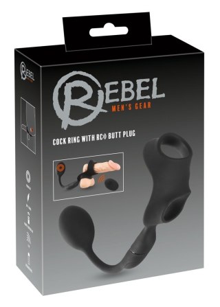 Pierścień z wibrującym plugiem analnym Rebel z pilotem USB 33 cm