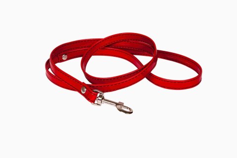Smycz do obroży Whips lakier czerwona 110 cm