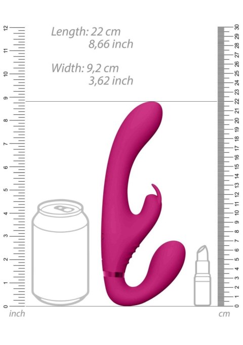 Strapon wibrujący Vive Suki silikonowy różowy USB