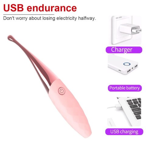 Stymulator łechtaczki Nana różowy wodoodporny USB