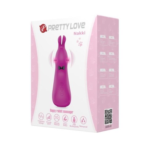 Wibrator króliczek silikonowy Pretty Love Nakki fioletowy USB