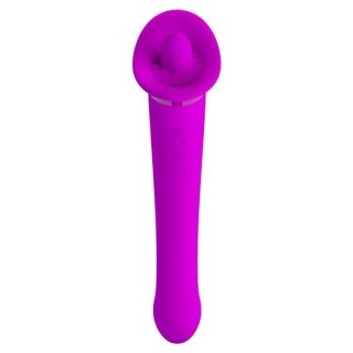 Wibrator z lizaniem Pretty Love Faust fioletowy silikonowy USB