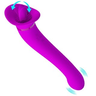 Wibrator z lizaniem Pretty Love Faust fioletowy silikonowy USB