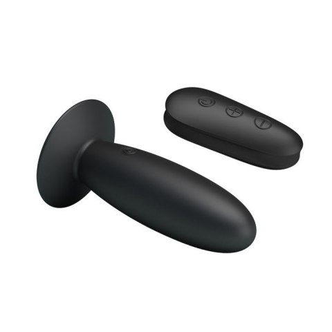 Wibrujący korek analny Mr Play z pilotem silikonowy czarny USB