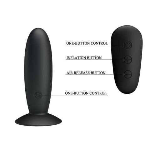 Wibrujący korek analny Mr Play z pilotem silikonowy czarny USB