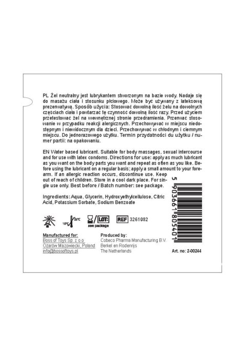 Żel nawilżający na bazie wody Boys of Toys Glide 3 ml
