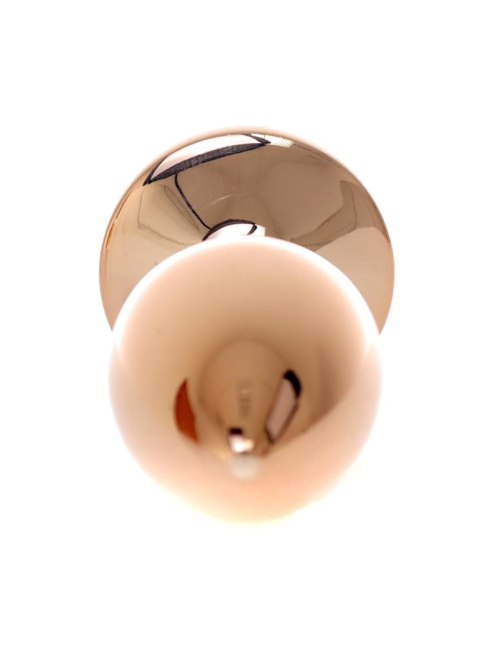 Korek analny ze stali nierdzewnej z różą HeavyFun różowy 7 cm