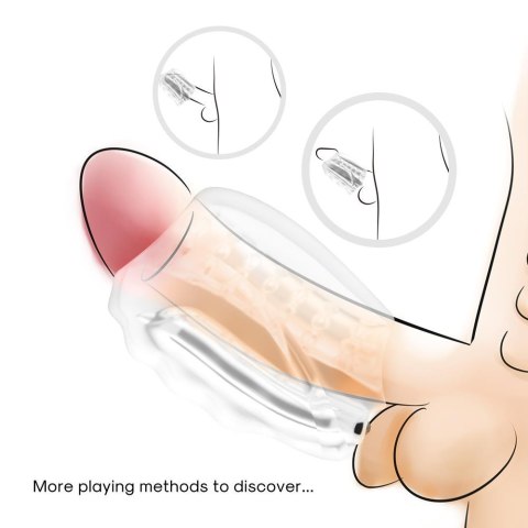 Męski wibrujący masturbator teksturowany Master transparentny USB