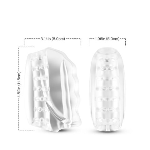 Męski wibrujący masturbator teksturowany Master transparentny USB