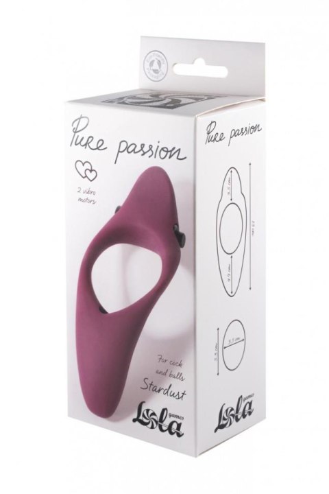 Pierścień erekcyjny wibrujący Pure Passion Stardust czerwony