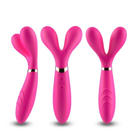 Wibrator dwuramienny Y Wand B Series Joy silikonowy różowy USB 19 cm