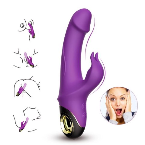 Wibrator króliczek silikonowy B Series Joy Meteor fioletowy USB wodoodporny