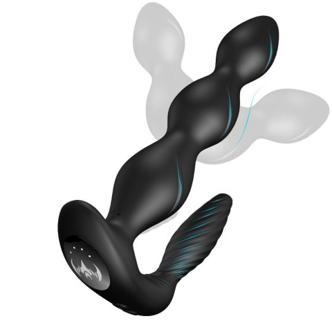 Wibrujący korek analny Maxfun czarny z pilotem USB 17 cm