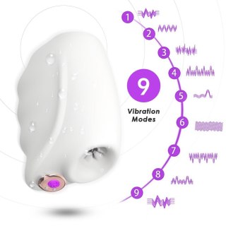 Wibrujący teksturowany masturbator męski Master biały USB