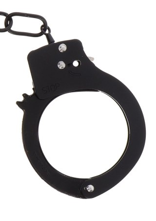 Kajdanki metalowe ToyJoy czarne 6 cm nikiel free