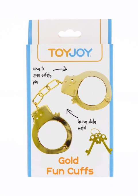 Kajdanki metalowe ToyJoy złote 6 cm