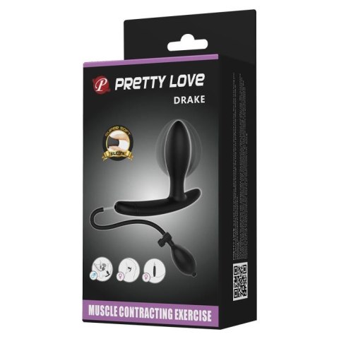 Korek analny pompowany Pretty Love Drake czarny silikonowy