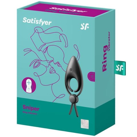 Pierścień wibrujący Satisfyer Sniper regulowany czarny USB