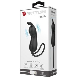 Wibrator króliczek Pretty Love Rosalie czarny silikonowy USB