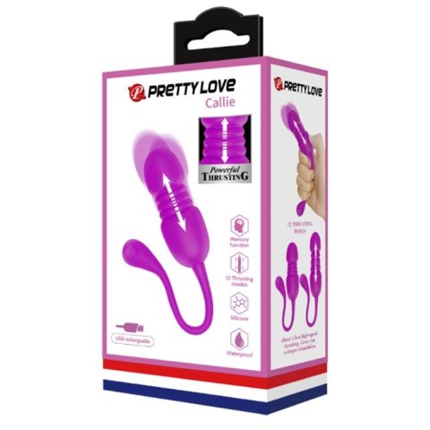 Wibrujące jajko Pretty Love Callie fioletowe 12 wibracji 12 pchnięć USB